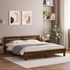 Image de vidaXL Cadre de lit avec LED sans matelas chêne marron 180x200 cm