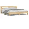 Image de vidaXL Cadre de lit avec LED sans matelas chêne sonoma 160x200 cm