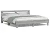 Image de vidaXL Cadre de lit avec LED sans matelas sonoma gris 160x200 cm