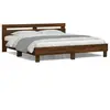 Image de vidaXL Cadre de lit avec LED sans matelas chêne marron 160x200 cm