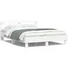 Image de vidaXL Cadre de lit avec LED sans matelas blanc 150x200 cm