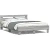 Image de vidaXL Cadre de lit avec LED sans matelas sonoma gris 150x200 cm