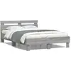 Image de vidaXL Cadre de lit avec LED sans matelas sonoma gris 120x200 cm