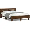 Image de vidaXL Cadre de lit avec LED sans matelas chêne marron 120x200 cm