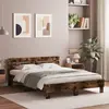 Image de vidaXL Cadre de lit avec LED sans matelas chêne fumé 140x190 cm