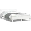 Image de vidaXL Cadre de lit avec LED sans matelas blanc 135x190 cm