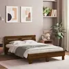 Image de vidaXL Cadre de lit avec LED sans matelas chêne marron 135x190 cm