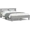 Image de vidaXL Cadre de lit avec LED sans matelas sonoma gris 120x190 cm