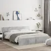 Image de vidaXL Cadre de lit avec LED sans matelas gris béton 200x200 cm