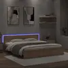 Image de vidaXL Cadre de lit avec LED sans matelas chêne sonoma 180x200 cm