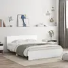 Image de vidaXL Cadre de lit avec LED sans matelas blanc 160x200 cm