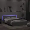 Image de vidaXL Cadre de lit avec LED sans matelas gris béton 160x200 cm