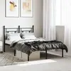 Image de vidaXL Cadre de lit métal sans matelas avec tête de lit noir 120x190cm
