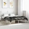 Image de vidaXL Cadre de lit métal sans matelas et tête de lit blanc 140x190 cm