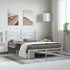Image de vidaXL Cadre de lit métal sans matelas et tête de lit blanc 193x203 cm