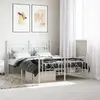 Image de vidaXL Cadre de lit métal sans matelas et pied de lit blanc 135x190 cm