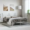 Image de vidaXL Cadre de lit métal sans matelas et pied de lit blanc 193x203 cm