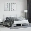 Image de vidaXL Cadre de lit métal sans matelas et tête de lit blanc 140x190 cm
