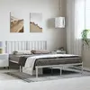 Image de vidaXL Cadre de lit métal sans matelas et tête de lit blanc 193x203 cm