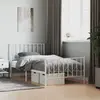Image de vidaXL Cadre de lit métal sans matelas et pied de lit blanc 100x190 cm