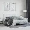 Image de vidaXL Cadre de lit métal sans matelas et pied de lit blanc 135x190 cm