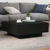 Image de vidaXL Table basse avec lumières LED noir 80x80x31 cm
