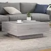 Image de vidaXL Table basse avec lumières LED sonoma gris 80x80x31 cm