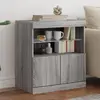 Image de vidaXL Buffet avec LED sonoma gris
