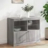 Image de vidaXL Buffet avec lumières LED - Sonoma gris - Bois d'ingénierie