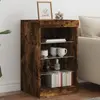 Image de vidaXL Buffet LED chêne fumé 41x37x67 cm