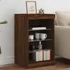 Image de vidaXL Buffet LED - Chêne Marron, Bois d'Ingénierie