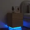 Image de vidaXL Armoire Chevet avec LED - Chêne sonoma