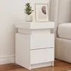 Image de vidaXL Tables de Chevet LED Blanc 35x39x55 cm