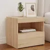 Image de vidaXL Table de chevet avec lumières LED - Chêne sonoma