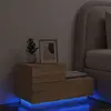 Image de vidaXL Table de chevet LED chêne sonoma