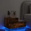 Image de VidaXL Table de chevet LED - Chêne fumé