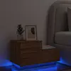 Image de vidaXL Table de chevet LED chêne