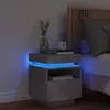 Image de vidaXL Armoire de chevet LED - Gris béton