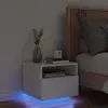 Image de vidaXL Table de Chevet avec LED - Blanc