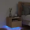 Image de VIDAXL Table de chevet LED Chêne Sonoma