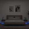 Image de vidaXL Armoires de chevet LED - Gris béton