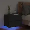Image de vidaXL Table de chevet murale LED Noir