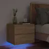 Image de vidaXL Table de Chevet Murale avec LED - Chêne Sonoma