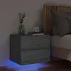 Image de vidaXL Table de chevet murale avec LED - Sonoma Gris