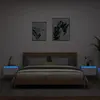 Image de vidaXL Tables de chevet murales LED blanc