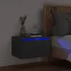 Image de vidaXL Table de chevet murale - Noir avec LED