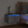Image de vidaXL Table de chevet murale avec LED - Gris béton