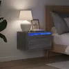 Image de vidaXL Tables de chevet murales LED 2 pcs - Sonoma gris