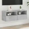 Image de vidaXL Meuble TV mural Gris béton
