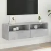 Image de vidaXL Meuble TV Mural - Gris Béton 100x30x30 cm